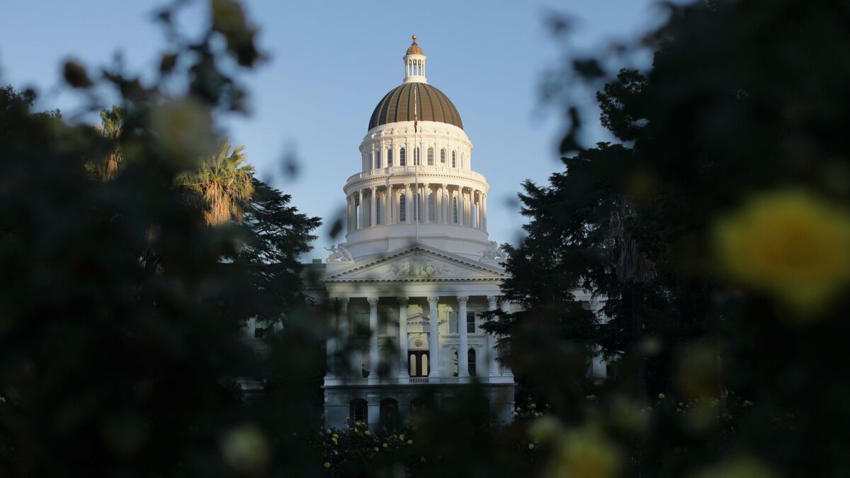 The Capitol building in Sacramento. California is among 13 states that send more tax money to Washington than they get back in federal spending, according to a think tank.