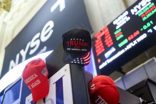 Trump hats on the floor at the New York Stock Exchange. Photographer: Michael Nagle/Bloomberg