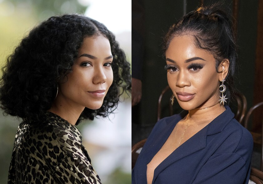 Jhené Aiko poses for a portrait in Los Angeles on Dec. 7, 2020, left, and Saweetie attends the Brandon Maxwell fashion show during Fashion Week in New York on Feb. 8, 2020. Platinum-selling performers of part-Asian descent, including R&B singer Aiko and rapper Saweetie, will perform at a TV special produced by The Asian American Foundation (TAAF), the newly formed organization launched to improve AAPI advocacy. (Photos by Chris Pizzello, left, and Charles Sykes/Invision/AP)