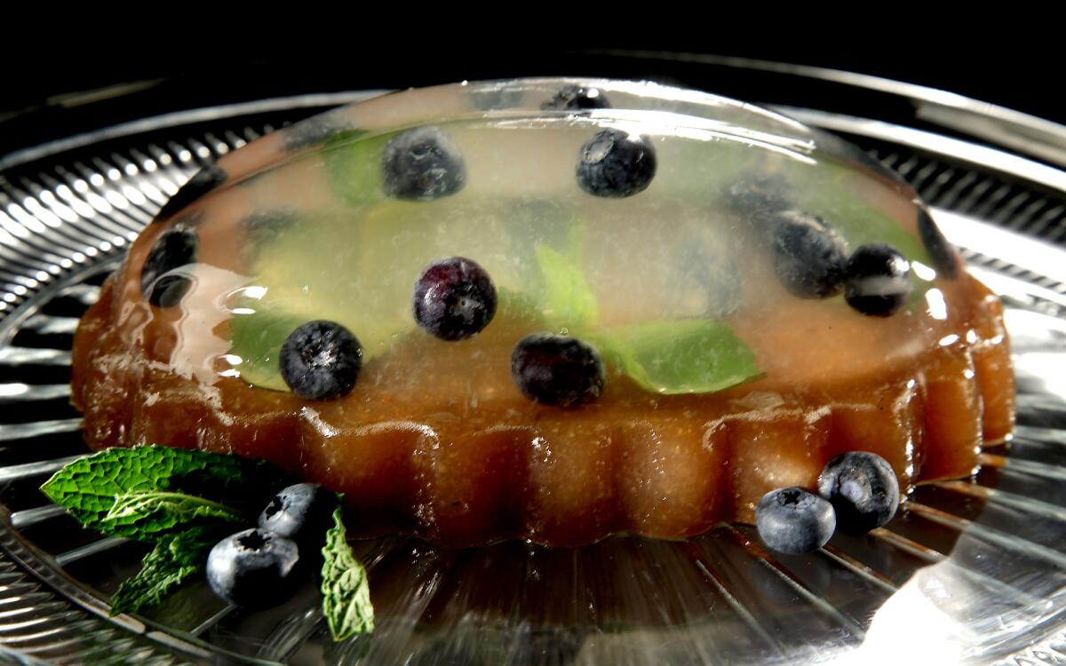 Blueberry gin and tonic gelatin