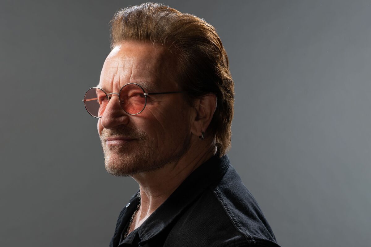 Bono, photographed for The Los Angeles Times for his role as Clay Calloway in "Sing 2."