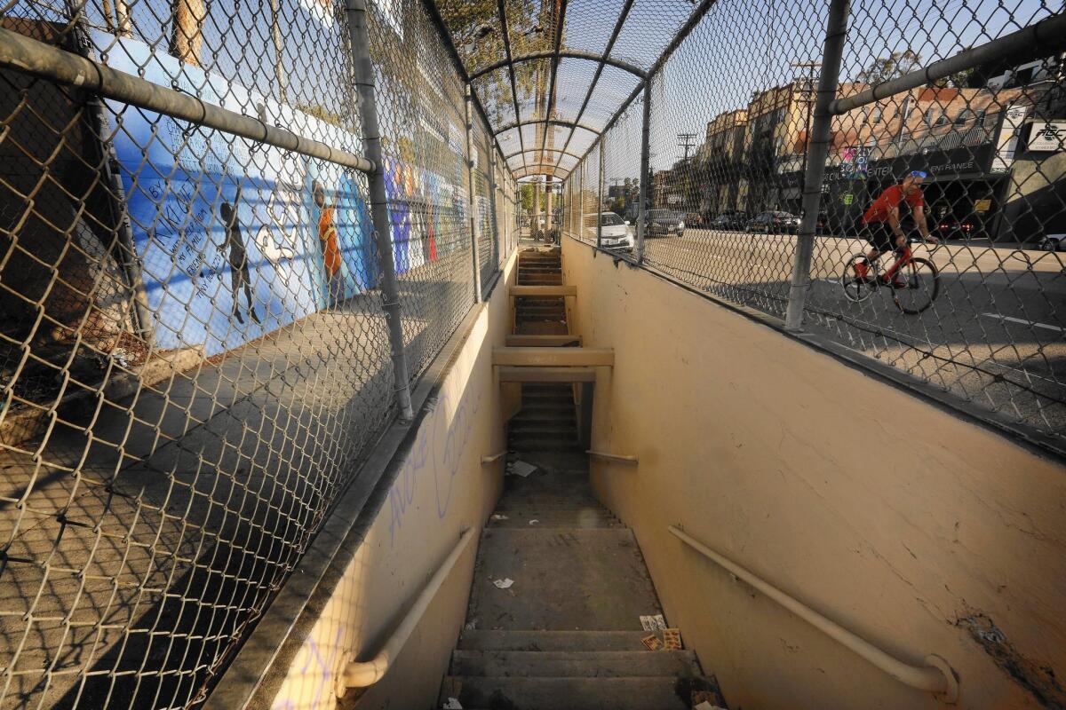 The pedestrian tunnel that runs from Micheltorena Elementary School to the other side of Sunset Boulevard in Silver Lake has been a magnet for vagrants and the city plans to permanently seal it, over the objections of some residents.
