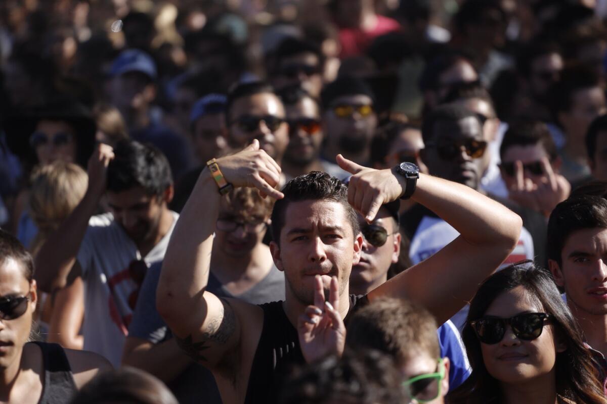 Crowds had to endure long waits to get into the grounds at FYF Fest.