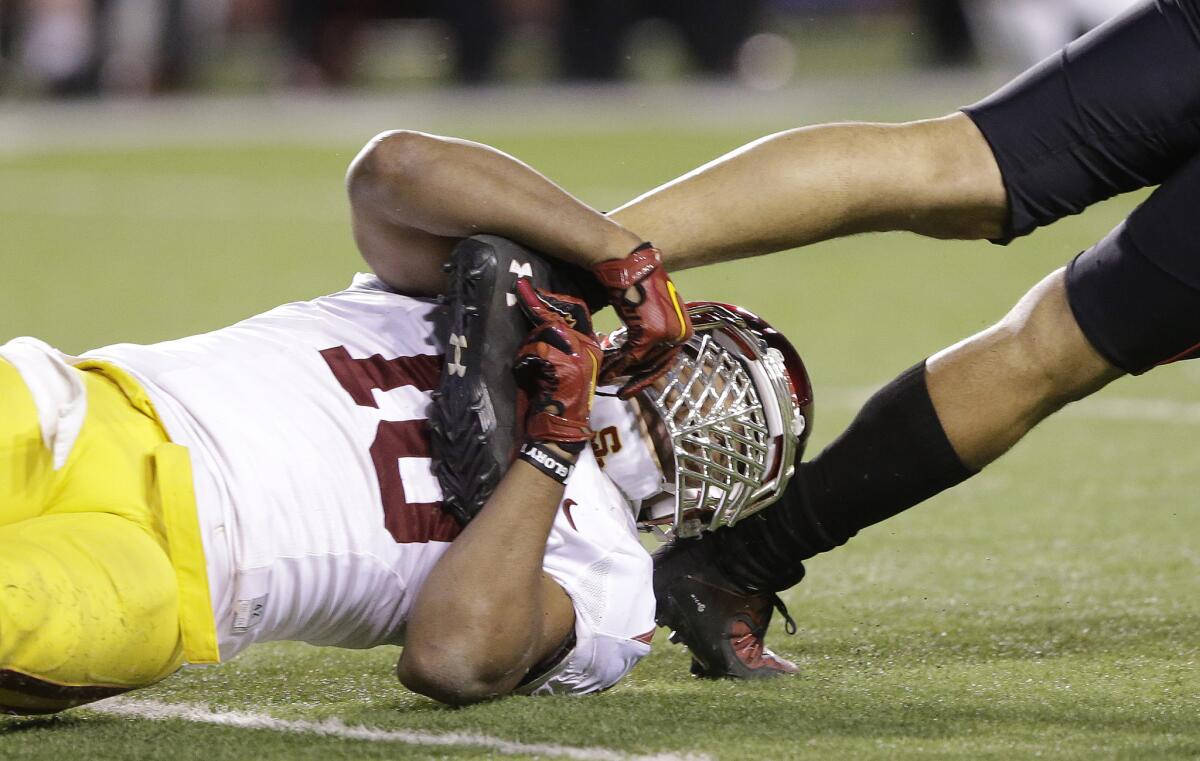 USC linebacker Hayes Pullard has a team-best 59 tackles, 2 1/2 for losses.