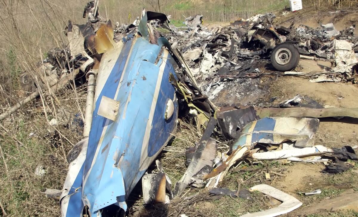 Scene of the Bryant helicopter crash 
