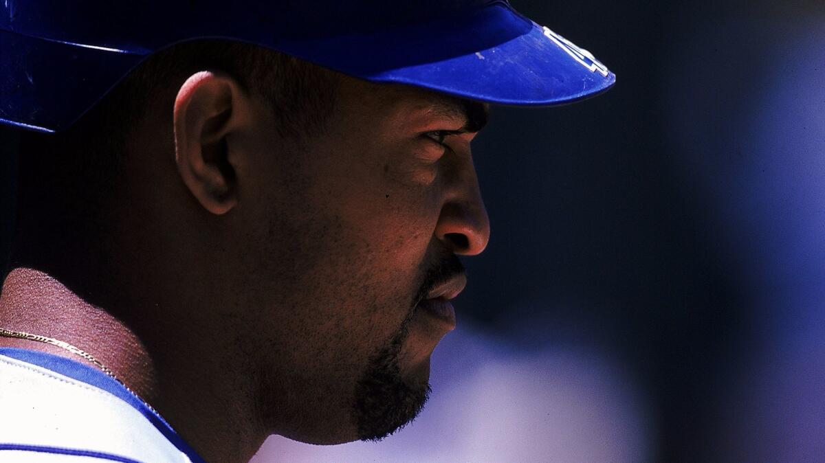 Raul Mondesi during his days with the Dodgers.