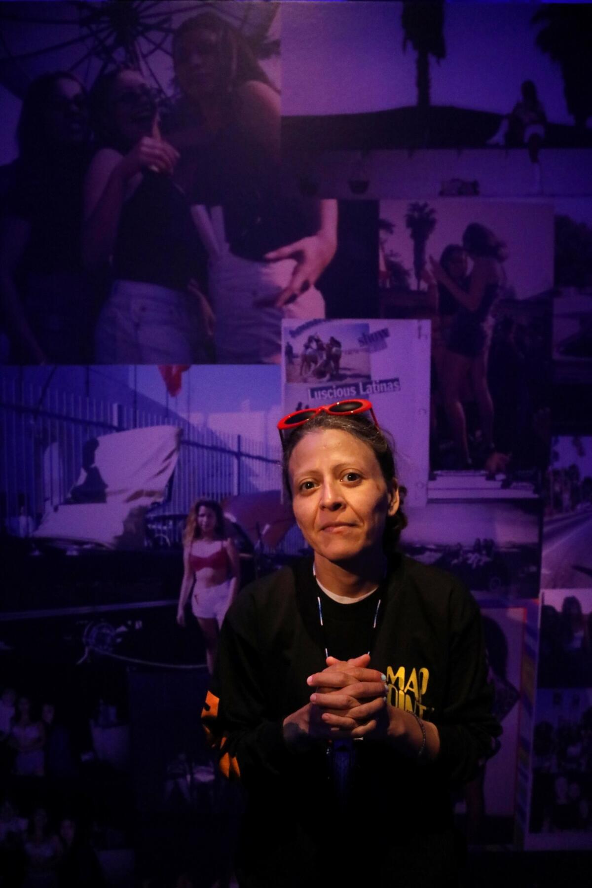 Guadalupe Rosales inside her exhibit at the Vincent Price Art Museum in 2018
