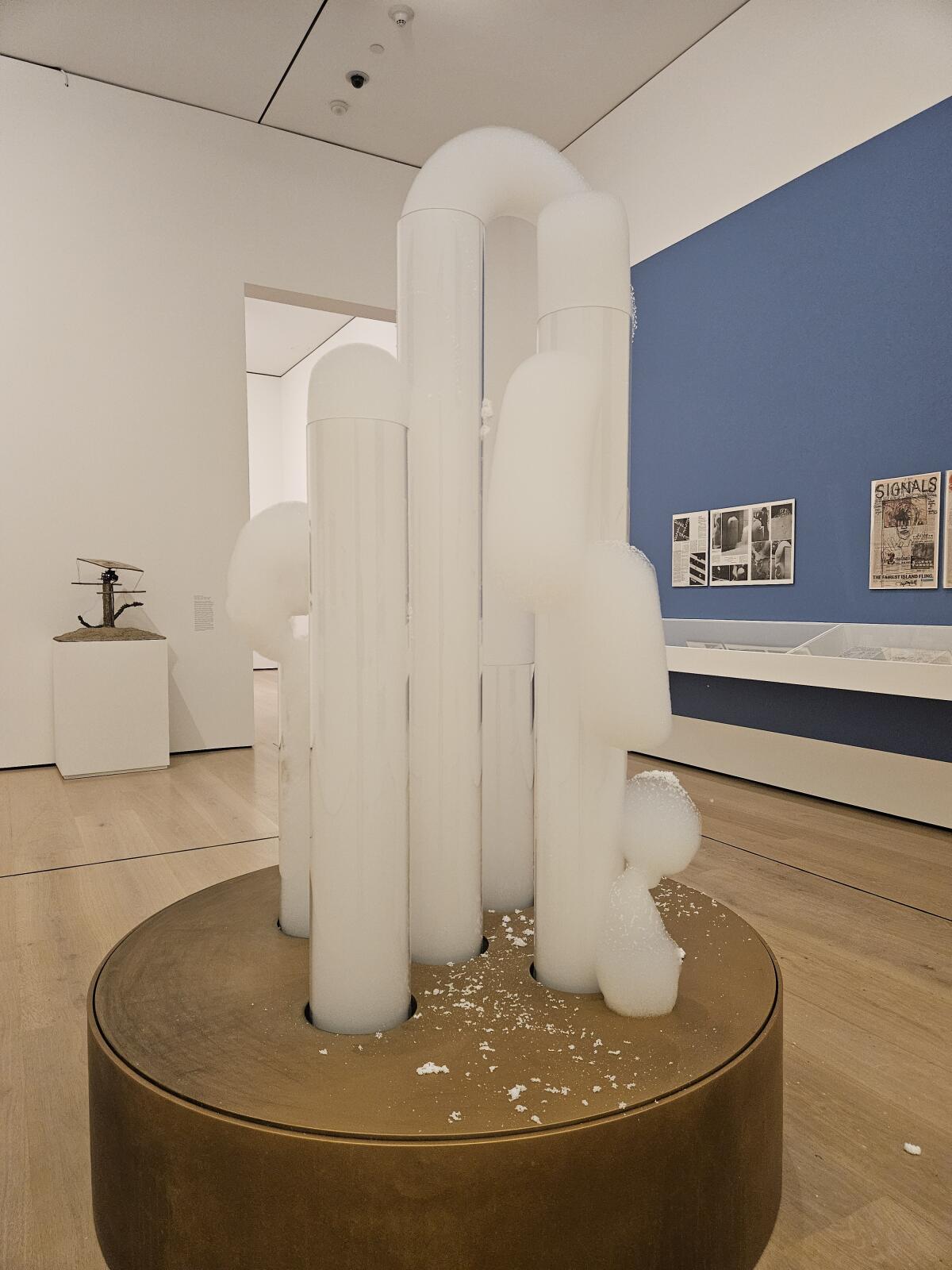 David Medalla's erupting soap-bubble sculptures, "Cloud Canyon." 