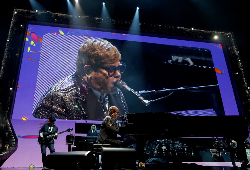Elton John cuando se presentó en el Staples Center ide Los Angeles en 2018.
