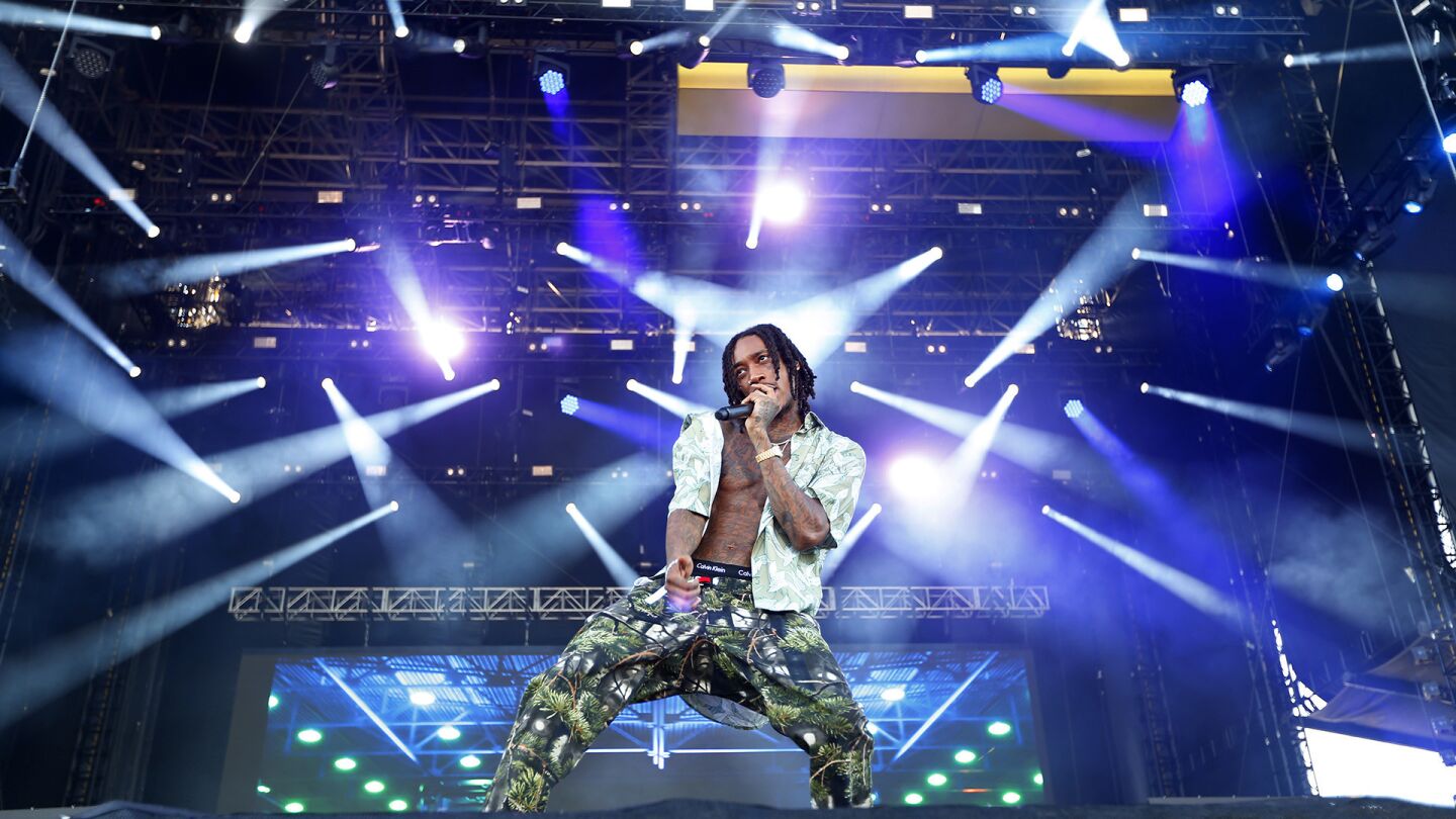 Rapper Wiz Khalifa performs at KAABOO Del Mar on Sunday, September 16, 2018. (Photo by K.C. Alfred/San Diego Union-Tribune)