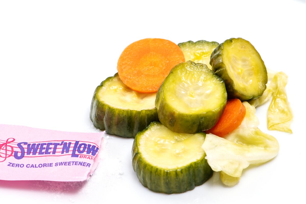 Tina Wong's pickles with Sweet'N Low.