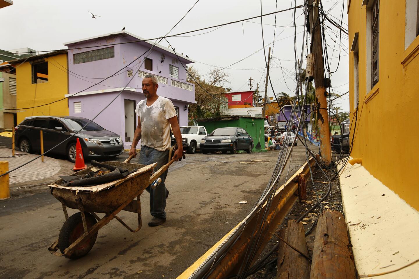 The long cleanup process has begun in La Perla, part of Old San Juan.