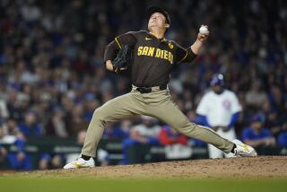 San Diego Padres pitcher Yuki Matsui throws to a Chicago Cubs batter during the eighth inning of a baseball game Tuesday, May 7, 2024, in Chicago. (AP Photo/Erin Hooley)