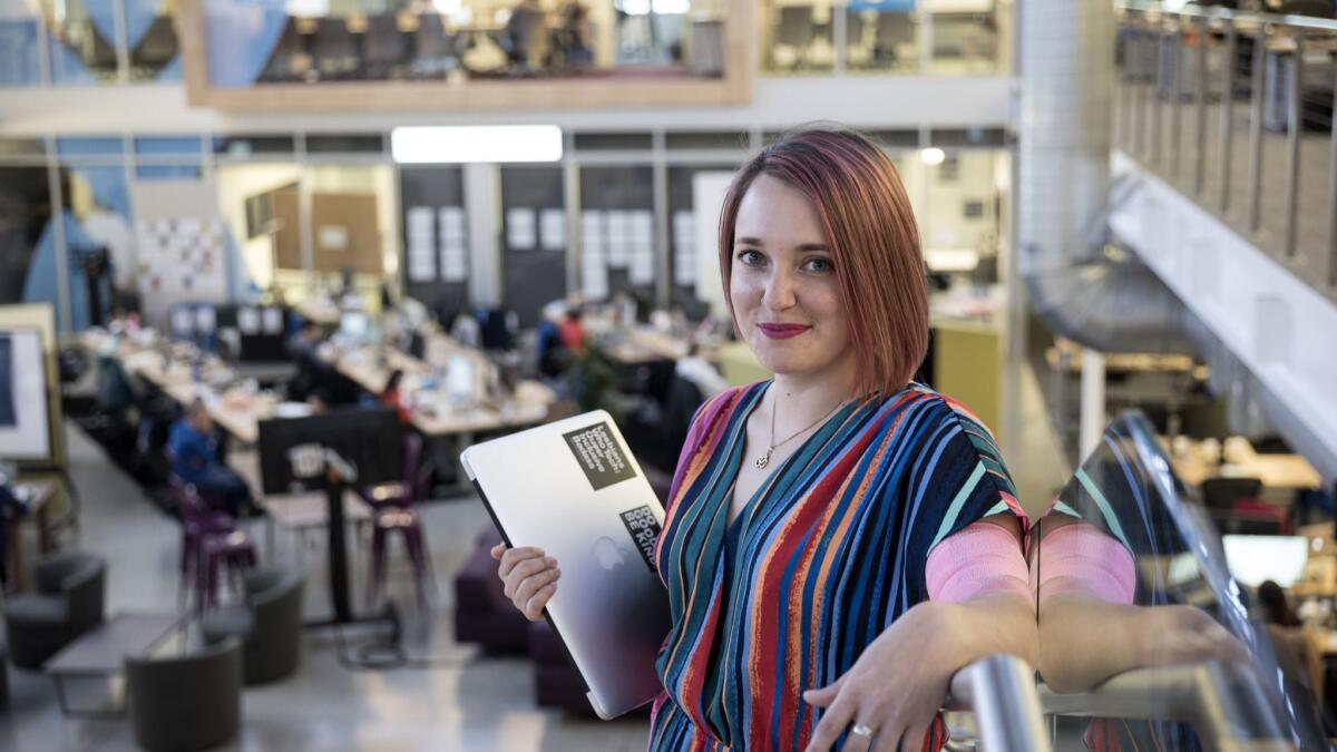 Aubrey Blanche at the headquarters of Atlassian, where she is head of diversity and inclusion. She commissioned a study on "diversity fatigue," a phenomenon that many in tech are experiencing.