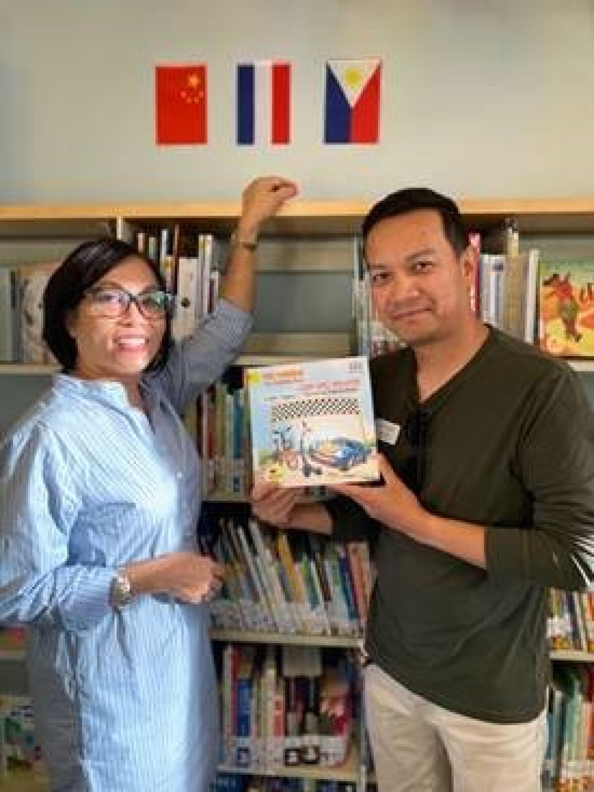 La Jolla/Riford Library staff members Susan Fordan and Dennis Abad