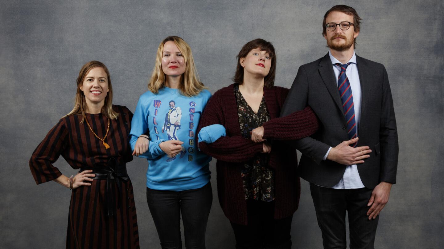 From left, producer Christine Beebe, director Amy Scott, composer Heather McIntosh and producer Brian Morrow from the film "Hal," photographed in the L.A. Times Studio during the Sundance Film Festival in Park City, Utah, Jan. 20, 2018.