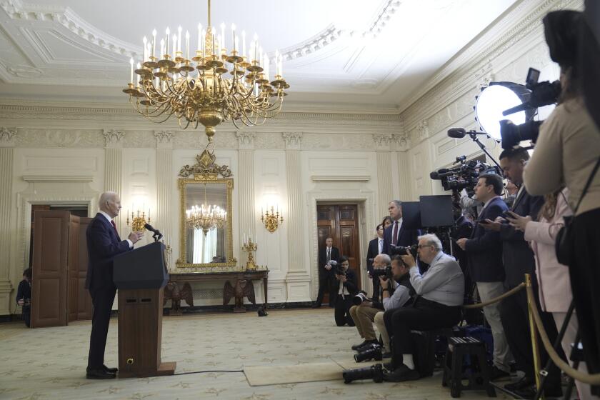 President Joe Biden speaks before signing a $95 billion Ukraine aid package that also includes support for Israel, Taiwan, and other allies, in the State Dining Room of the White House, Wednesday, April 24, 2024, in Washington. (AP Photo/Evan Vucci)