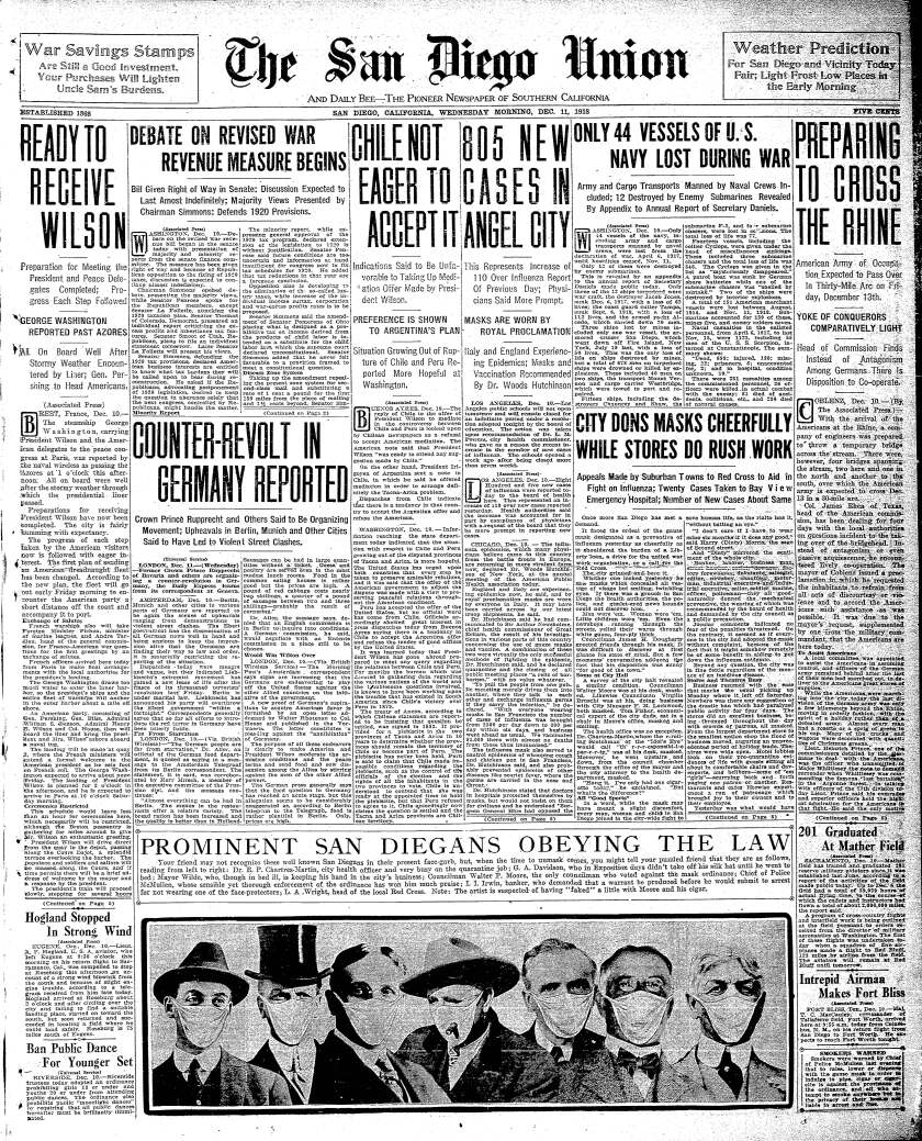 From The Archives Masks Were Mandatory When San Diego Businesses Reopened After The 1918 Flu Quarantine The San Diego Union Tribune From The Archives Masks Were Mandatory When San Diego Businesses Reopened After The 1918 Flu Quarantine The San Diego Union Tribune