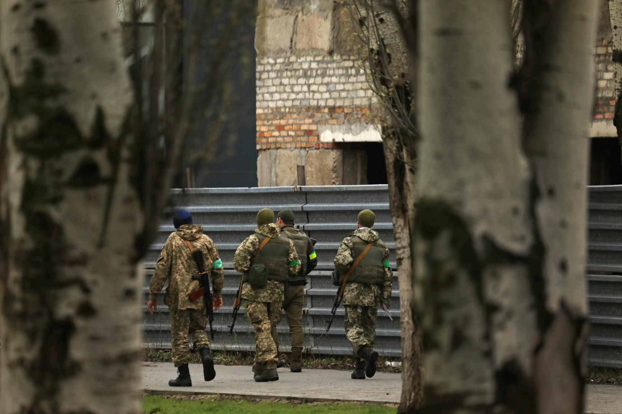 Soldiers patrol the streets of Slavyansk, Ukraine.