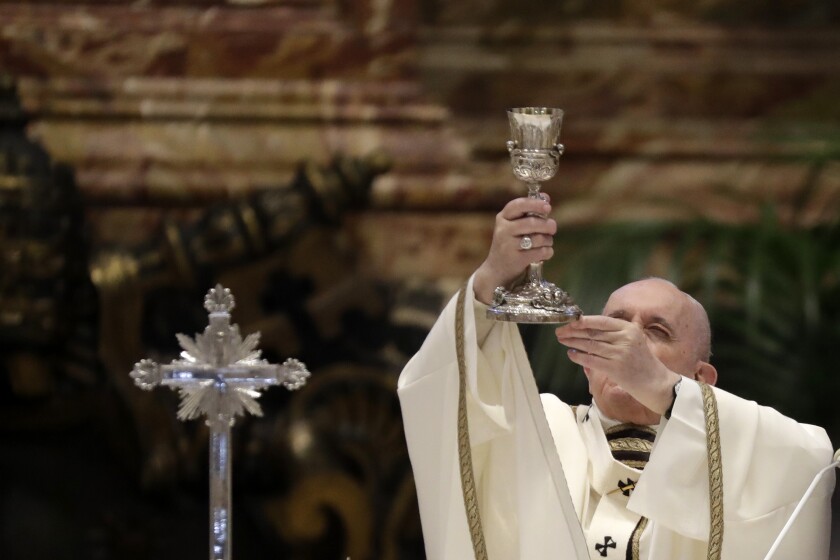 Pope Francis celebrating Mass