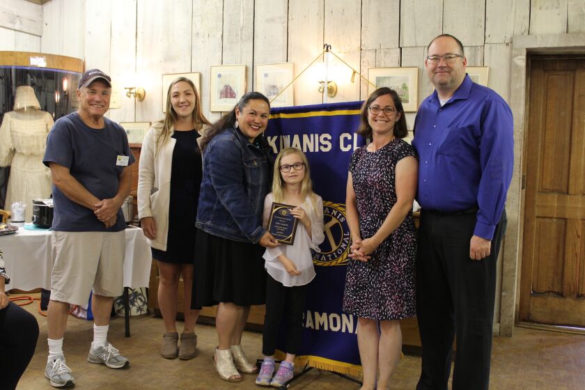 Mountain Valley Academy second-grader Claire Campbell was honored as Kiwanis Outstanding Student of the Month for April. 