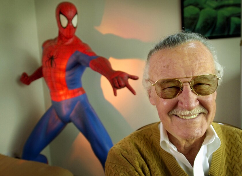 Spider-Man was created in the comic books of Stan Lee, shown in 2002. Spider-Man will appear at Disneyland's new attraction, Super Hero HQ, in Tomorrowland starting Nov. 16.