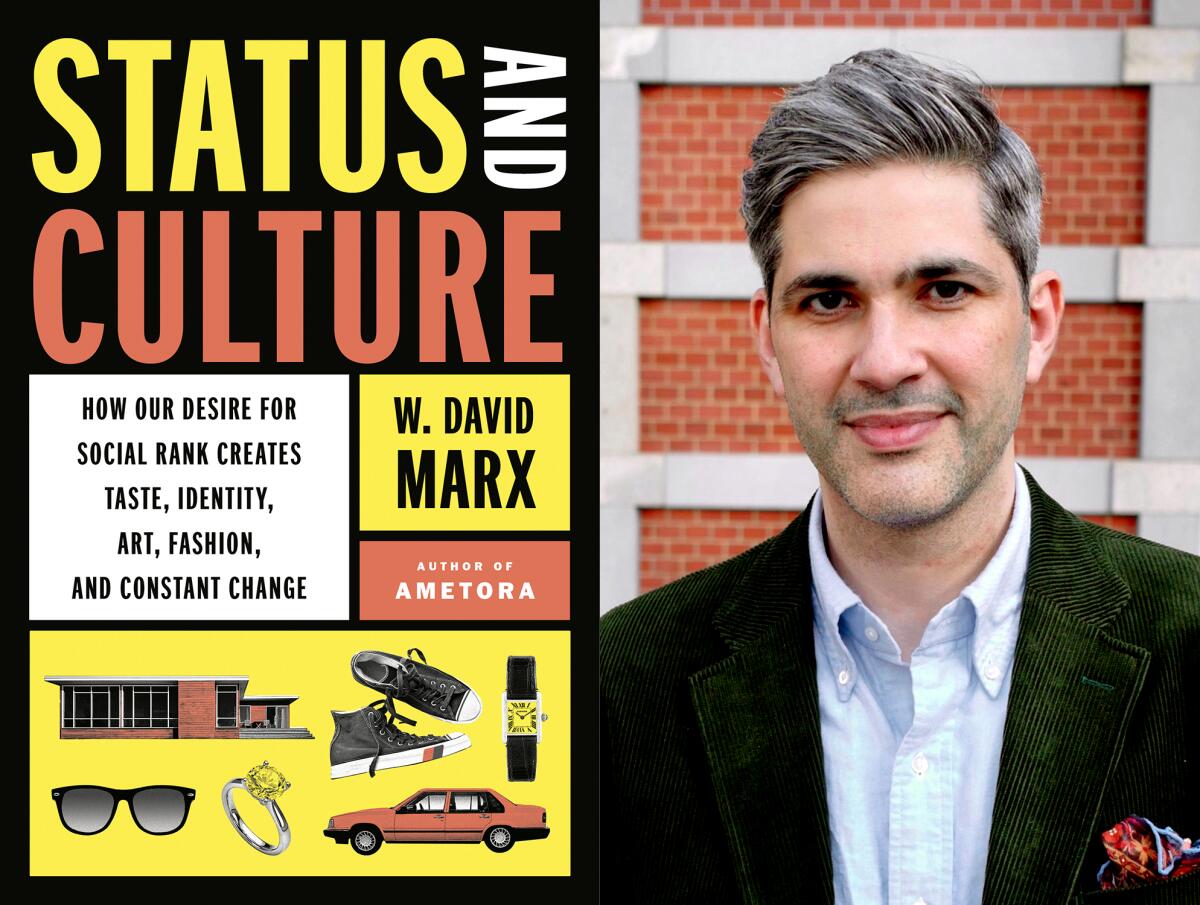 The cover of "Status and Culture" paired with a photo of the author.