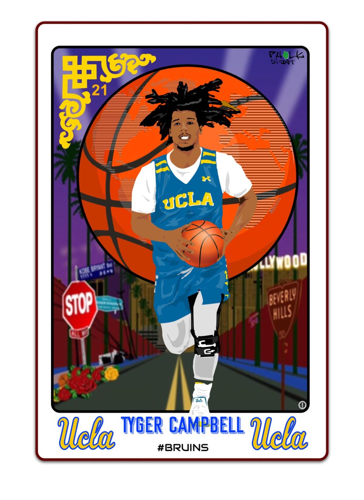 A Tyger Campbell trading card