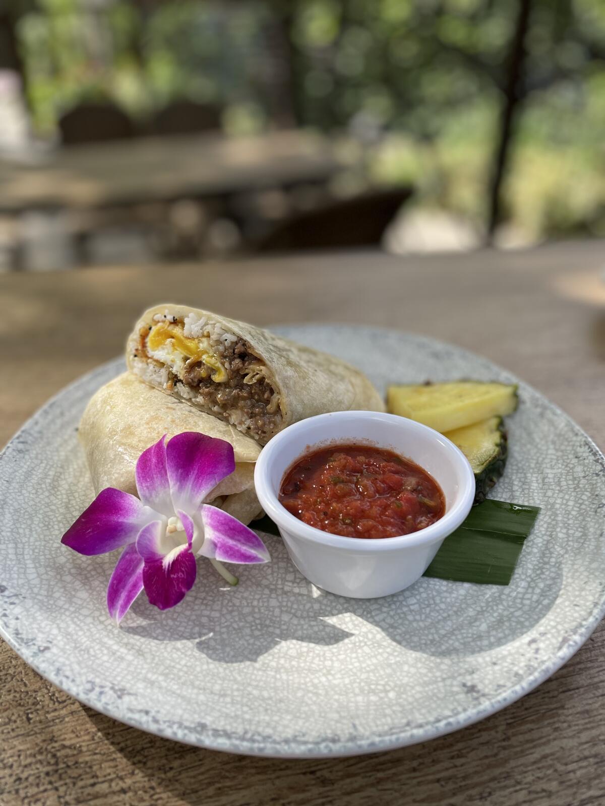 The Loco Moco burrito from Tangaroa Terrace at the Disneyland Resort.