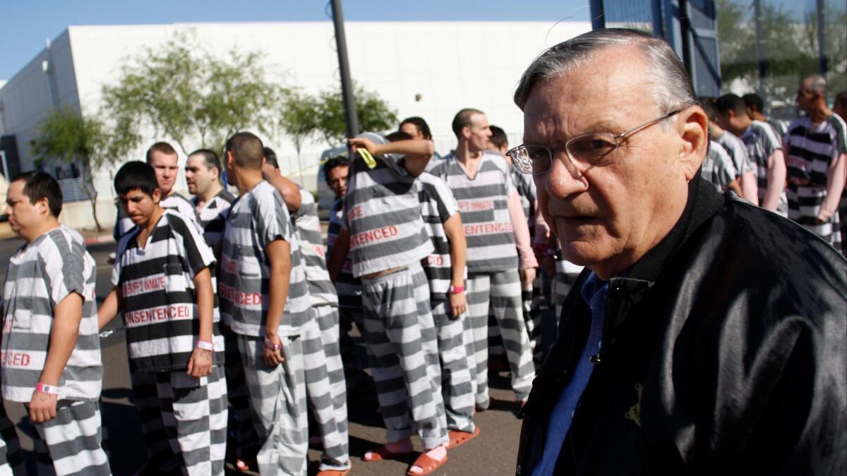Sheriff Joe Arpaio with inmates in Phoenix in 2009.