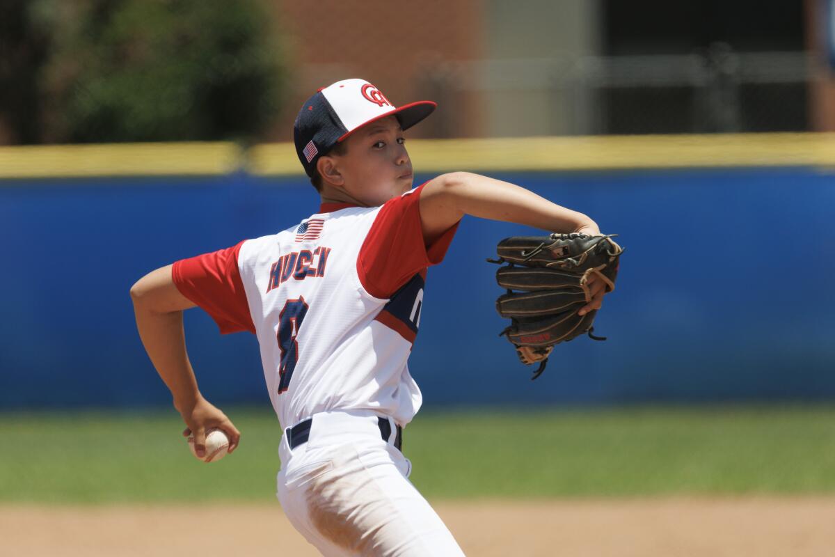 Dylan Hugen has helped the Costa Mesa Pony 13U All-Stars win 10 straight games.