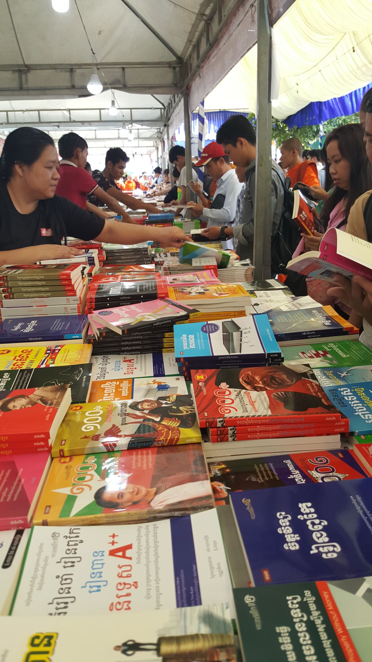 Jennifer Songster and Christina Nhek, librarians at the Mark Twain branch of the Long Beach Public Library, trekked to Phnom Penh 13 months ago to attend the seventh annual Cambodia Book Fair.