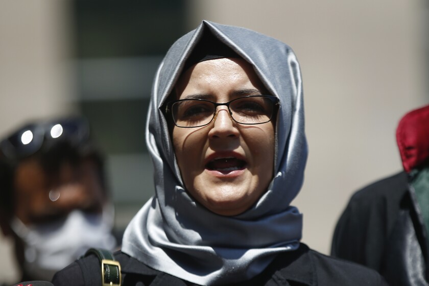 Hatice Cengiz, the fiancee of slain Saudi journalist Jamal Khashoggi, speaks  