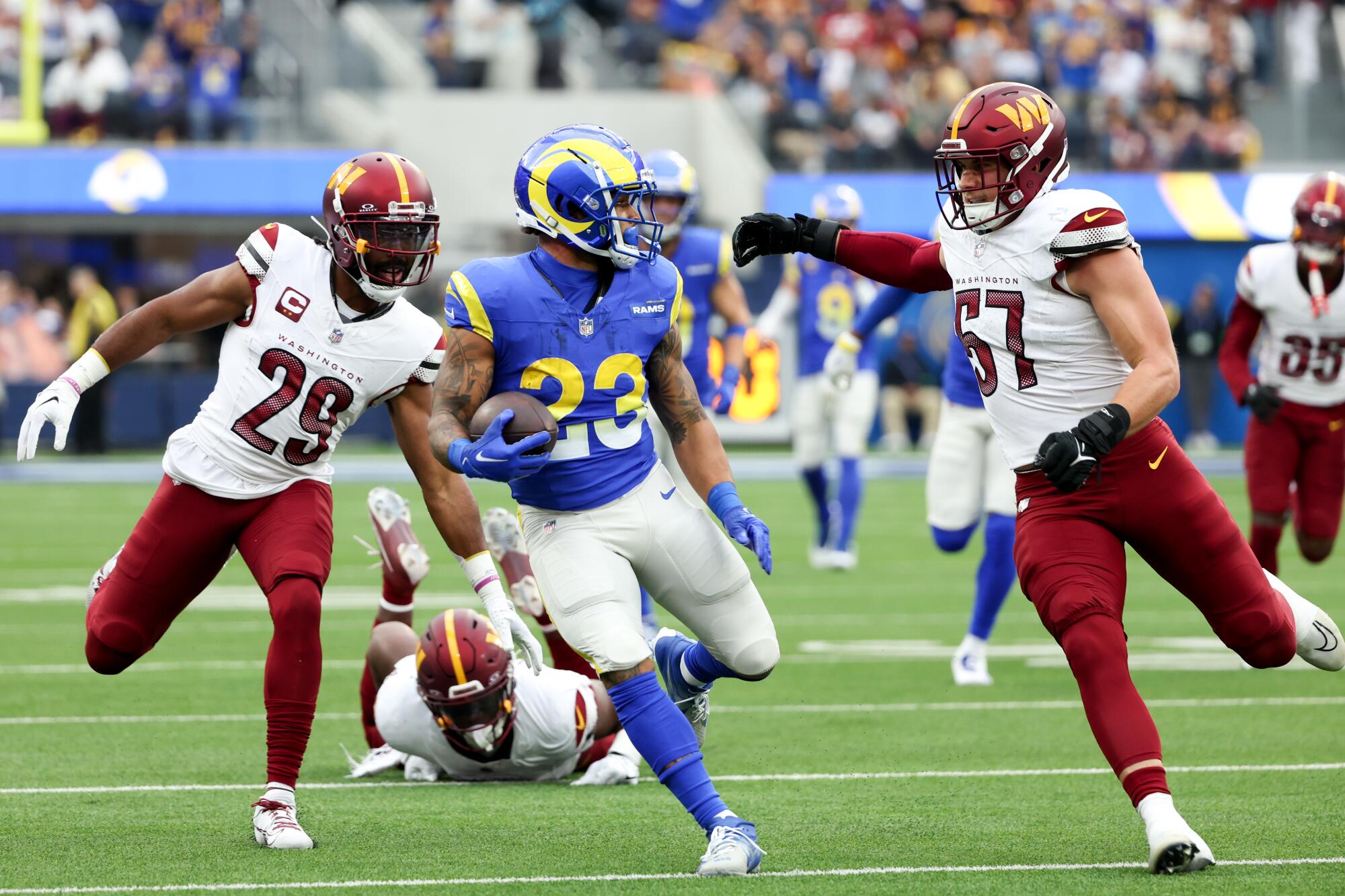 Rams survive Commanders rally to stay in NFC wild-card chase - Los ...