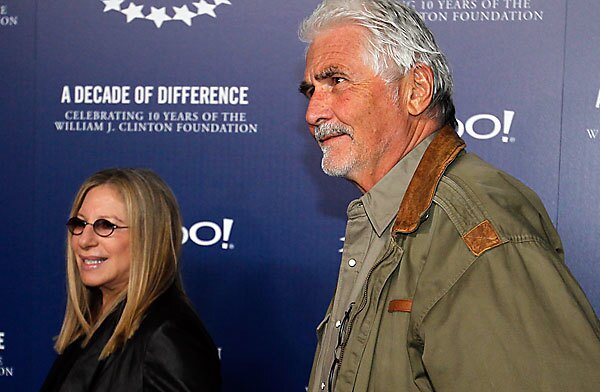 Barbra Streisand and James Brolin arrive at the Hollywood Bowl for a benefit concert celebrating the 10th anniversary of the Clinton Global Initiative.