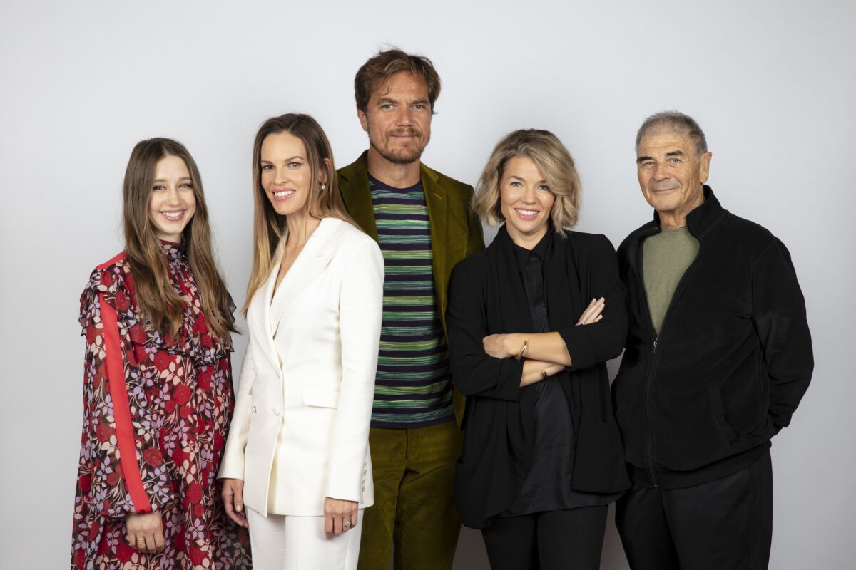 Actress Tassia Farmiga, actress Hilary Swank, actor Michael Shannon, director Elizabeth Chomko and actor Robert Forster from "What They Had."