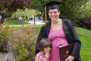 Stephanie Land and her daughter on the day she graduated from the University of Montana — a belated education she chronicles in her second memoir, "Class."