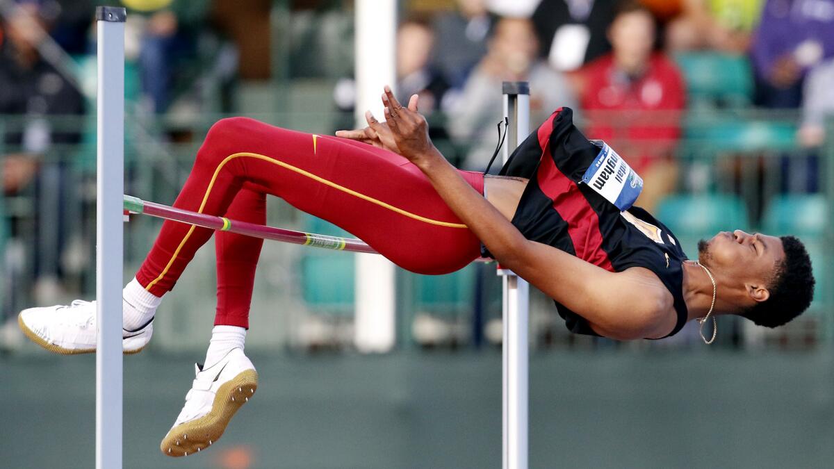 USC's Randall Cunningham set a personal best outdoors by clearing 7-4 1/2 on Friday.