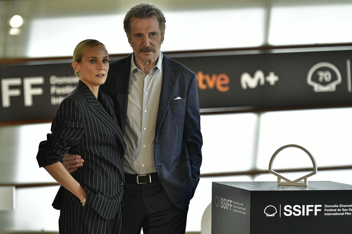 La actriz Diane Kruger y Liam Neeson en una sesión fotográfica 