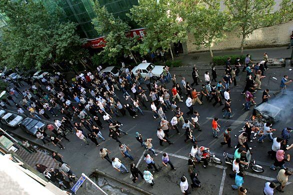 Protesters marched in support of opposition leader Mir-Hossein Mousavi, who was defeated by President Mahmoud Ahmadinejad in disputed elections last month.