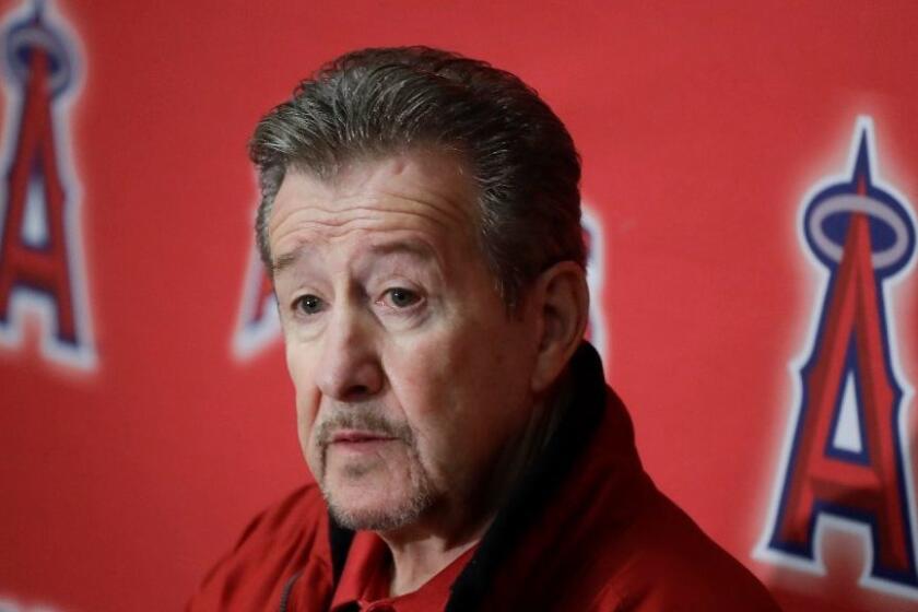 Angels owner Arte Moreno speaks at a news conference Saturday in Tempe, Ariz.