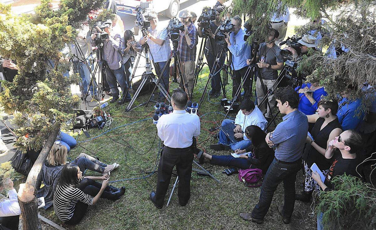 Vallejo Police Lt. Kenny Park, center, speaks to reporters about the Denise Huskins case. "This was not a random act," said Park, who assured the community it had "nothing to fear."