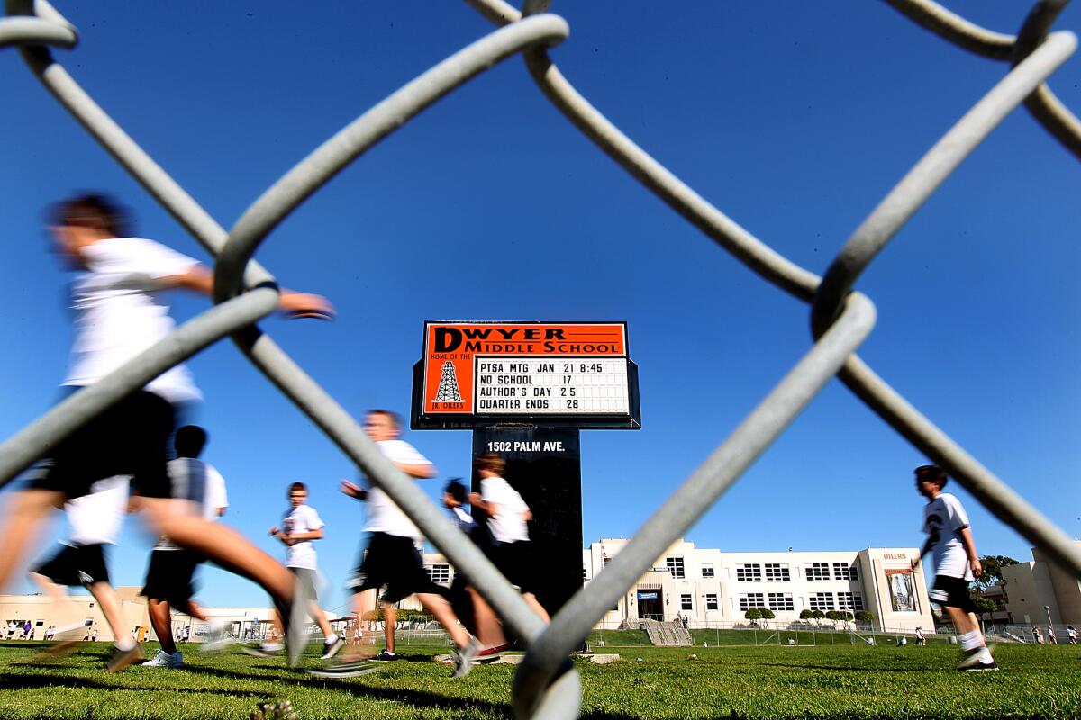 Dwyer Middle School in Huntington Beach had a shelter-in-place issued Friday.