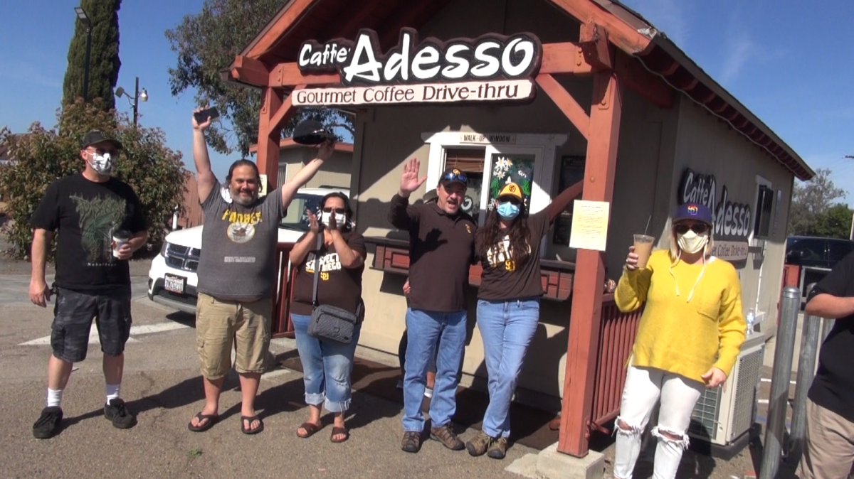 Fans congregate at Caffe' Adesso in Alpine, a coffee shop owned by the Musgrove family.