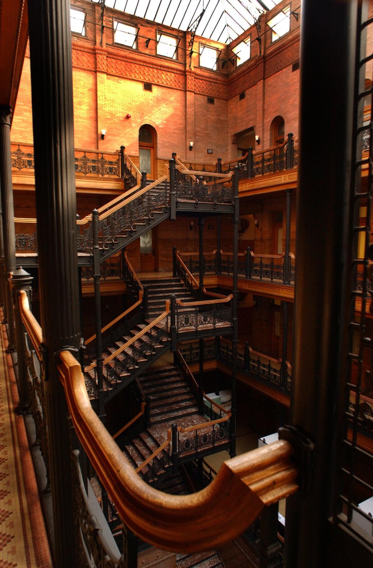 The Bradbury Building. built in 1893, has been included in every edition of "An Architectural Guidebook to Los Angeles"