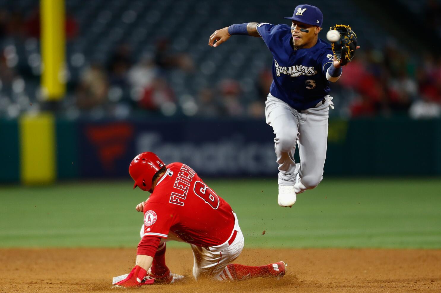 Shohei Ohtani on a Single Off Arcia's Glove at Shortstop in the