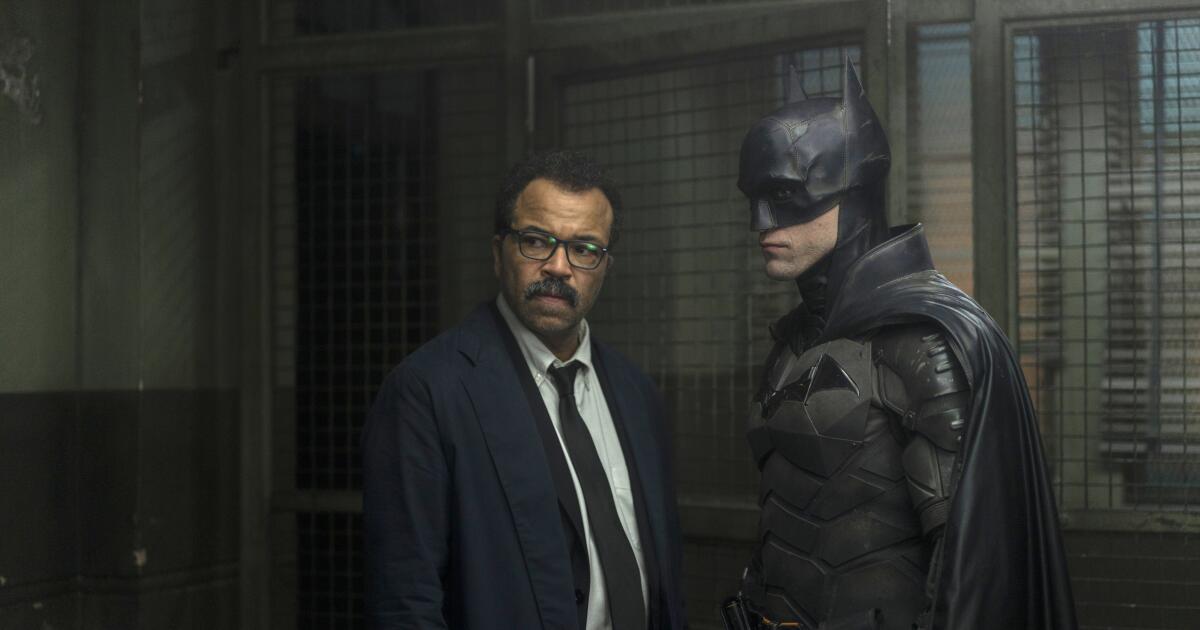 Photo: latimes.com Jeffrey Wright and Robert Pattinson in “The Batman”