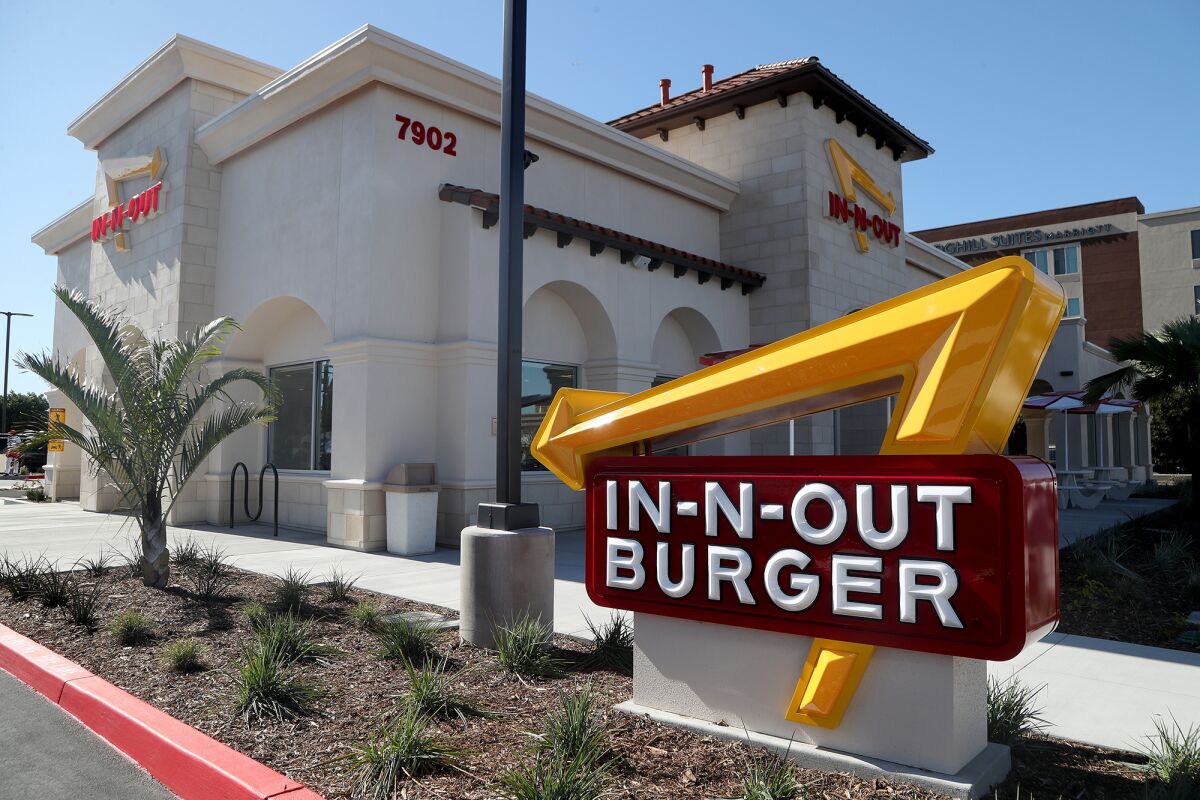 The new In-N-Out Burger is located at 7902 Edinger Ave. in Huntington Beach, across from Bella Terra.
