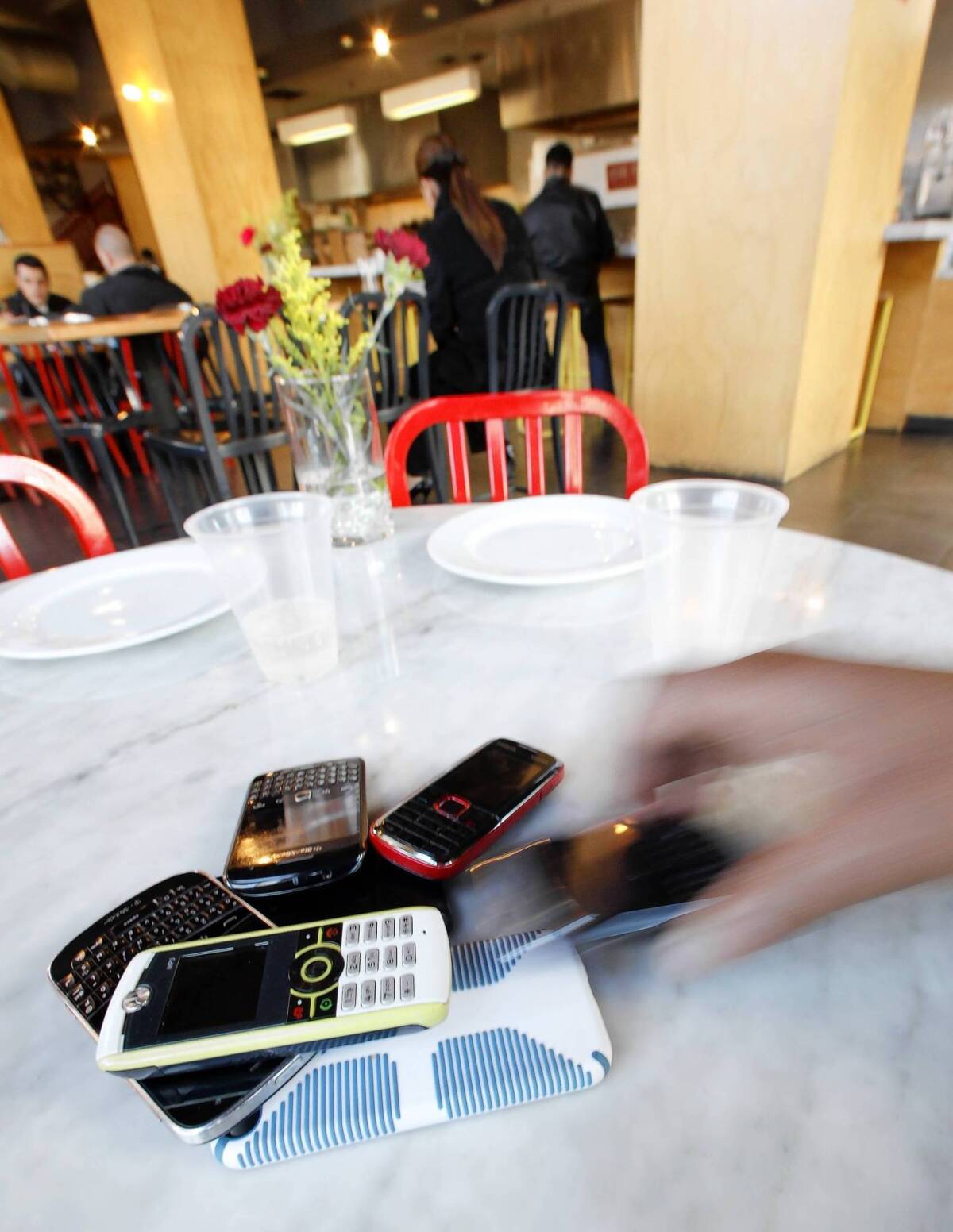 Pitfire Pizza in downtown Los Angeles has a charger for customers to use.