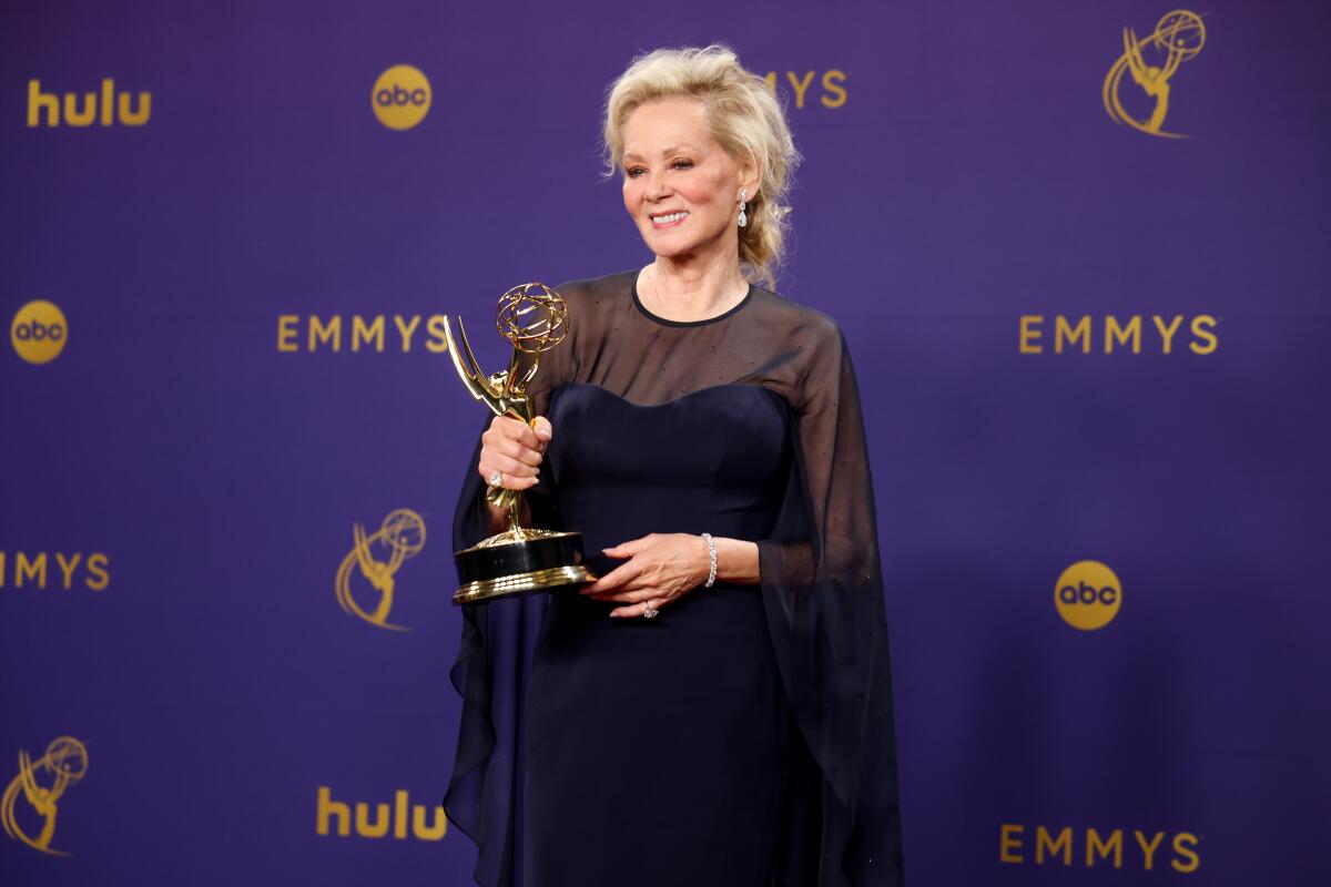 "Hacks" star Jean Smart backstage at the 2024 Emmys.